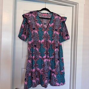 Simply Southern Floral Dress with Pink and Green